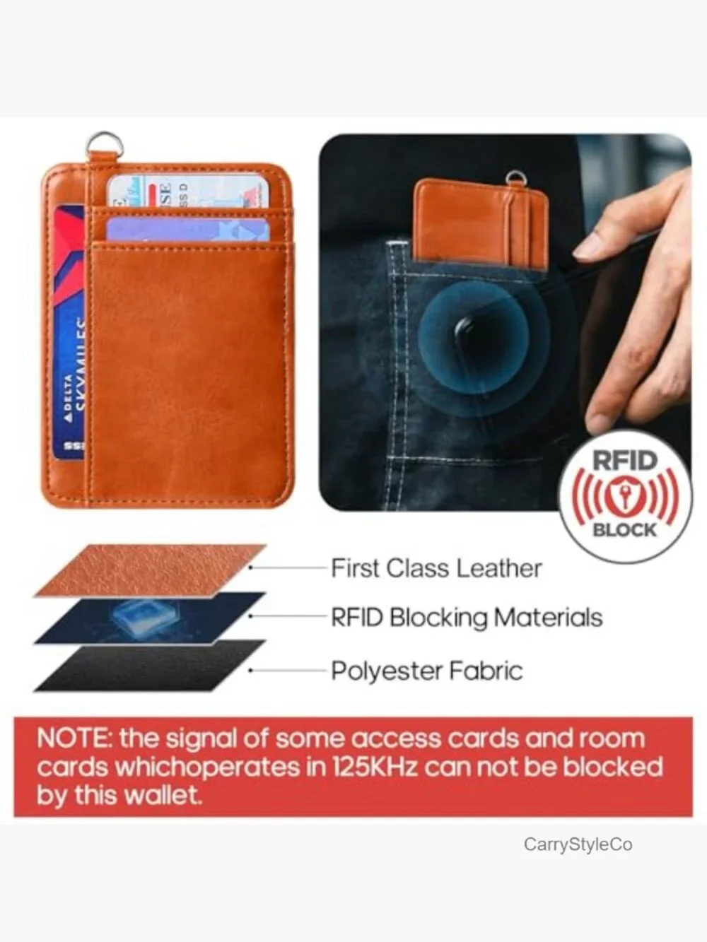 RFID Blocking Wristlet Wallet with Card Slots and Key Ring